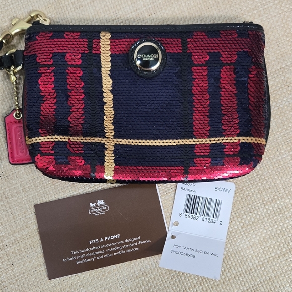COACH Sequin Plaid Wristlet - Picture 5 of 7